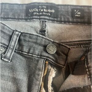 Lucky Brand size 2 dark gray wide legged jeans